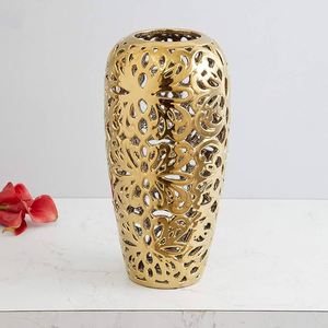 Modern <b>Gold</b> Metal Flower <b>Vase</b> for Home Hotel Restaurant <b>Gold</b> Color Metal Tabletop Flower Decorative <b>Vases</b> Home Decor Accessories - Product Image 3