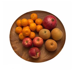 จานไม้หน้าแมวทำจากไม้สำหรับอาหารเกรดอาหารจานกลมทำจากไม้แนววินเทจสำหรับตกแต่งบ้าน - Product Image 5