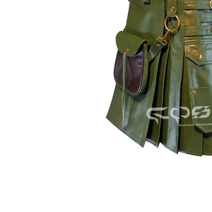 COSH KILTS-Kilt de cuero verde personalizado de alta calidad con bolsillos elegantes y detalles de metal duradero - Product Image 6