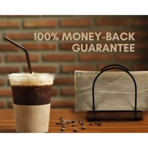 Porte-serviettes de décoration de table de couleur noire en fer massif avec base en bois porte-mouchoir de vaisselle de taille moyenne de qualité de luxe - Product Image 5