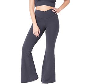 Women's XL Size <b>Green</b> High-Waisted Flare <b>Leggings</b> Elastic Logo Winter Workout Yoga Tights Street Style Gym Pants Spandex Mesh - Product Image 1