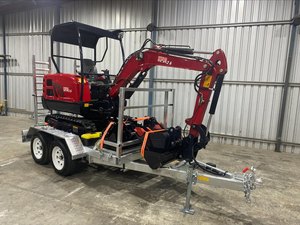 Mini-excavatrice Kubota K008-3 rouge sur chenilles, godet de 0,03 m³, rayon de braquage court, mini-excavatrice électrique compacte sur chenilles - Product Image 5