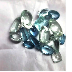 16 piezas de Aguamarina natural 10mm a 17mm faceta rectangular de pera ovalada 75 Cts lote Iroc ventas corte de piedras preciosas de alta calidad US $129 - Product Image 3