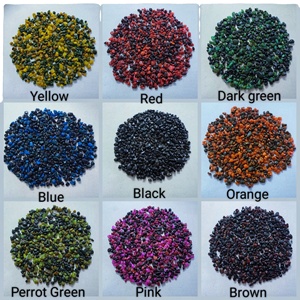 Graviers de galets rouges et noirs ronds en pierre naturelle lisse à haute brillance-Enduit à la machine de haute qualité Durable et écologique - Product Image 2