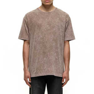 Moda Acidwash camiseta hombres elegante Casual Look cómodo algodón duradero diseño único ligero todos los días armario esencial - Product Image 3
