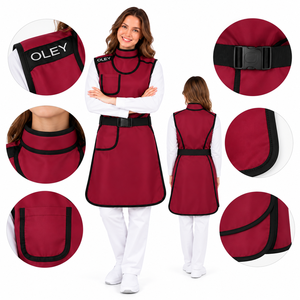 Tablier de protection complet OLEY rouge certifié CE contre les rayons X, enveloppant à 360 degrés, double face, pour la radiologie - Product Image 5