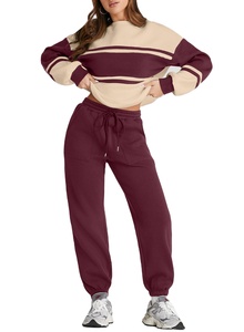 gym clothes 2 piece set <b>women</b> Winter Trendy 2025 <b>Women</b> Casual Clothing Long Sleeve Crop Top and <b>Trouser</b> Set for <b>Women</b> 2026 - Product Image 3