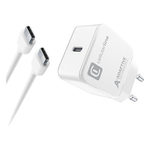 Cellularline Charger Kit 15W USB <b>Type</b>-<b>C</b> With Cable <b>Adaptive</b> Technology - Product Image 1