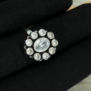 925 argent Sterling fait à la main bague de mariage zircon cubique bague réglable bijoux de mode cadeau pour les filles et les femmes R0357-GS - Product Image 4