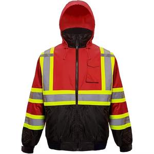 Chaqueta DE SEGURIDAD Bomber Hi Vis para hombres y mujeres con cuello levantado Uniforme de seguridad vial de invierno en estilo de calle principal - Product Image 3