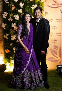 Mariée fiançailles spécial pur Chinon soie tissu broderie lourde énorme Flair motif magnifique Chaniya Choli avec ensemble Dupatta - Product Image 4