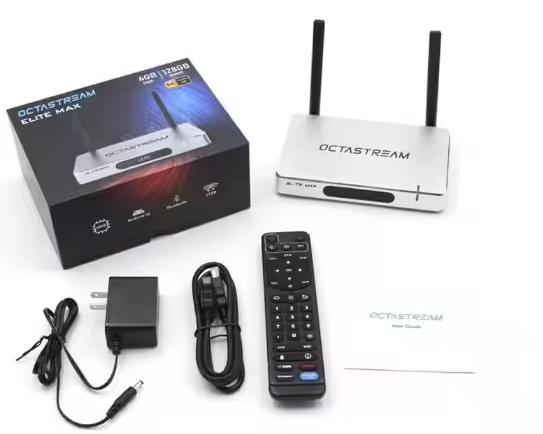 Новый 2025 OctaStreams Elis Max VSeeBox Android Tv Box 6K с 4 ГБ оперативной памяти и 128 ГБ медиаплеер