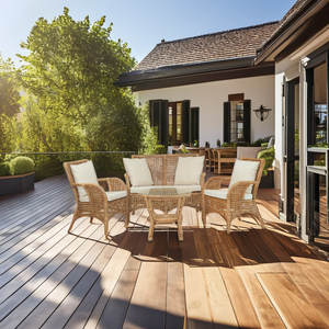 Sofá Modular de Ratán Trenzado CORDELLA, Conjunto de Sillones, Elegante y Cómodo para Sala de Estar, Apartamento, Villa, Hogar, Exterior - Product Image 1