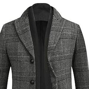 Manteau long en laine pour homme formel avec design à double boutonnage pour les affaires et les événements Homme en laine - Product Image 5
