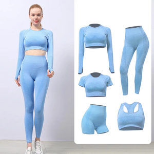 <b>Women's</b> 2-Piece Workout Romper <b>Onesie</b> Gym Fitness Set High Waist Shorts Padded Sports Bra Solid Pattern <b>Women's</b> Workout Sets - Product Image 4