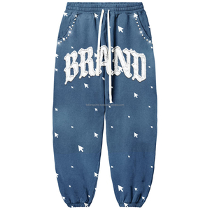 Custom Essential Loose Jogger Pantalones de chándal Heavyweight 500 Gsm Oversized Baggy Straight Leg Sweatpants Wash pantalones de hombre - Product Image 1