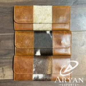 2024 nouveau portefeuille long en cuir de vachette de haute qualité à trois volets pour les femmes de luxe en cuir véritable porte-carte de crédit pochette de créateur - Product Image 1