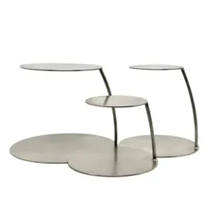 Produit très vendu, support à gâteau en aluminium, design artisanal, forme arrondie, pour les anniversaires ou les mariages, décoration de fête - Product Image 1