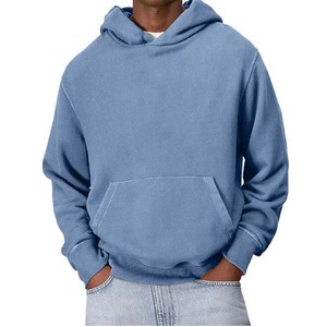 Custom 100% Cotton Heavyweight Acid Wash Basics French Terry Distressed Sun Faded Men's Hoodies Oversize Pullover Winter Hooded - Product Image 5