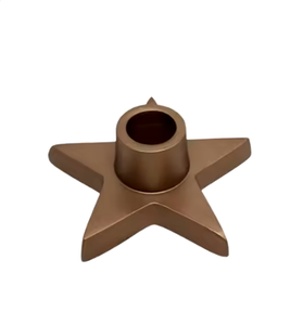 Bougeoir haut de gamme de luxe Décoration de la maison de Noël Base ronde en forme d'étoile en métal Bougeoirs hautement décoratifs Tendance - Product Image 5