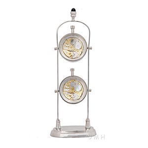 Aluminium See Thru Double <b>Clock</b> Decorative Mechanical Display Coastal Design Lightweight Tabletop Installation <b>Old</b> Modern - Product Image 3