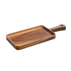 Bandeja de madera natural para servir aperitivos, bebidas o café, organizador de estilo rústico granja para cocina y hogar - Product Image 2