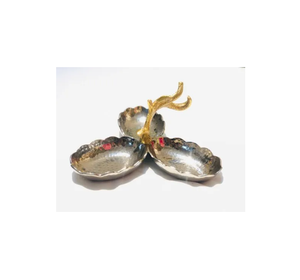 Support de fantaisie en métal et bol pour bol de service de forme ronde avec pièce design dorée pour décoration de mariage - Product Image 1