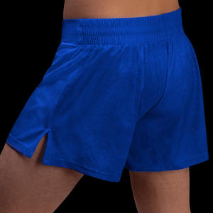 Pantalones cortos de boxeo para hombre al por mayor con bordado de material satinado de impresión personalizada y opciones de Etiqueta OEM - Product Image 5