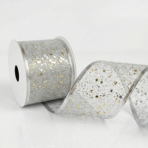 Nastri Natalizi in Tessuto Scintillante Oro, Argento e Rosso - Confezione Assortita - Product Image 1