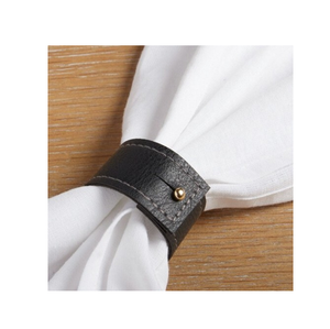 Anillo de servilleta de cuero hecho a mano para decoración de mesa de cena, banquete de boda, artículos de fiesta y diseño de botón - Product Image 1