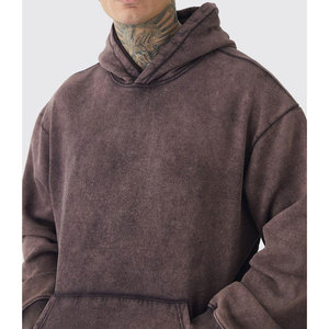 Sweat-shirt à capuche en molleton de coton épais pour homme, délavé à l'acide, avec poche kangourou, style streetwear décontracté - Product Image 6
