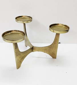 Pièce maîtresse décoration aluminium doré cône bougeoir décoration de la maison à la main bougeoir chandelier décor - Product Image 3