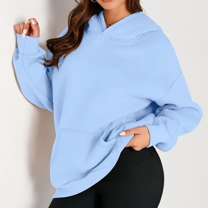 Sweat-shirts à capuche pour femmes à manches longues avec logo personnalisé OEM, hauts d'hiver tendance unis, vente en gros, fournisseur de sweat-shirts pour femmes - Product Image 4