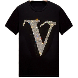 Camiseta de calle personalizada de alta calidad para hombre, Camiseta de algodón pesado con diamantes de imitación 220GSM - Product Image 5
