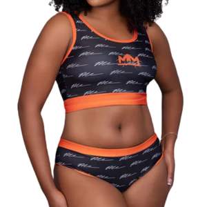 Script Two Piece <b>Swimsuit</b> Women Bikini Set Printed <b>Top</b> Bottom Stretch Fit Swimwear Beach Holiday Style - Product Image 5