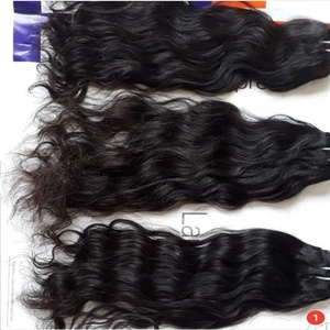 Venta 100% Extensión de cabello humano Paquete de cabello indio crudo Remy Extensión de cabello natural Proveedor de cabello crudo Cabello indio Virgen sin procesar - Product Image 1