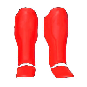 Protège-tibias en cuir pour Muay Thai et Kickboxing, personnalisables avec logo, légers, équipement de protection avec fermeture auto-agrippante - Product Image 4