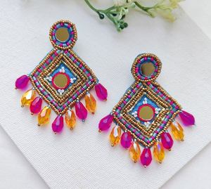 Boucles d'oreilles en perles faites à la main, modèles personnalisés, boucles d'oreilles multi-perles, bijoux de fête pour femmes, au meilleur prix, boucles d'oreilles en perles - Product Image 5