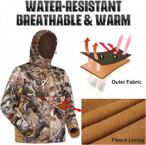 Ropa de Caza para Hombre, Chaqueta de Caza Compatible con Correa de Seguridad, Pantalones con Forro Polar, Silenciosa, Cálida y Resistente al Agua - Product Image 4