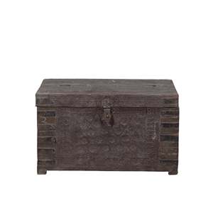 Boîte de rangement décorative en bois vintage - Product Image 1