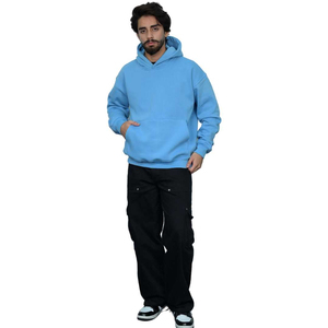 Jersey de algodón pesado de alta calidad para hombre, sudaderas con capucha lisas de gran tamaño de Hip Hop de calle alta, sudaderas con capucha sin cordón - Product Image 6