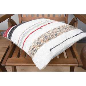 Almohada de lana Kilim Beige de 18x18 pulgadas, almohada de acento de lujo, estampado esponjoso Vintage, patrón de plumas tejidas para ropa de cama para Navidad - Product Image 4