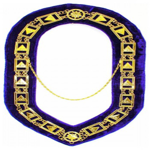 Collares de metal maestro, collar de cadena masónica chapado en oro Regalia bordado de la mejor calidad en terciopelo a la venta - Product Image 6