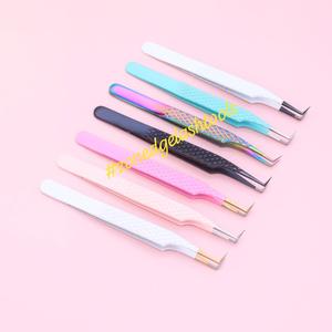 Meilleure vente de pince à épiler pour extension de cils à pointe en fibre de titane noir pince à épiler à pointe de cils pour Lash Tech fournisseur de marque privée - Product Image 2