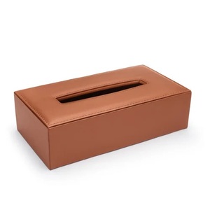 กล่องทิชชู่ทำมือทรงสี่เหลี่ยมผืนผ้า2025หนังแท้คุณภาพดีทันสมัย - Product Image 6
