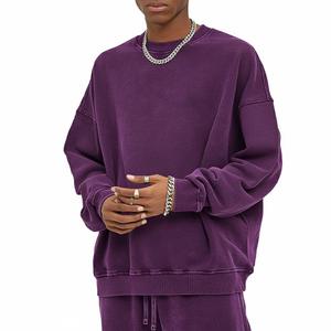 High Quality Cotton Polyester Pullover Acid Washed <b>Sweatshirt</b> for <b>Men</b> Custom OEM Winter Wear with Own Logo for Autumn - Product Image 6