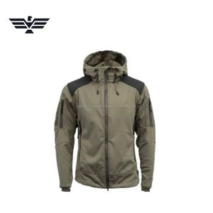 Veste tactique d'hiver pour homme, softshell fin, fermeture éclair sur le devant, col montant, coupe-vent, performance en plein air, style urbain, toile unie teinte - Product Image 4
