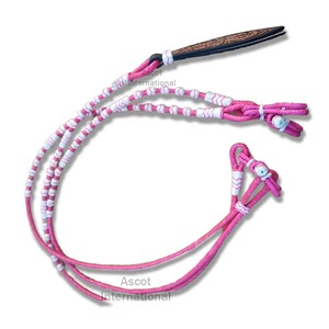 Riendas para montar a caballo cuero occidental cuero crudo Romal Rein personalizado trenzado a mano equipo ecuestre al por mayor - Product Image 6