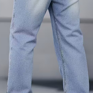 กางเกงยีนส์ขายาวสำหรับผู้ชายกางเกงยีนส์ผ้ายีนส์ยืดพร้อมกระโปรงเข้ารูปแบบปกติสำหรับผู้ชายผ้าเดนิมผ้าฝ้าย100% - Product Image 6