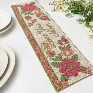 Camino de Mesa Bordado con Cuentas de Diseño de 36 Pulgadas, Cuentas de Vidrio Hechas a Medida para Decoración de Mesa de Lujo - Product Image 6